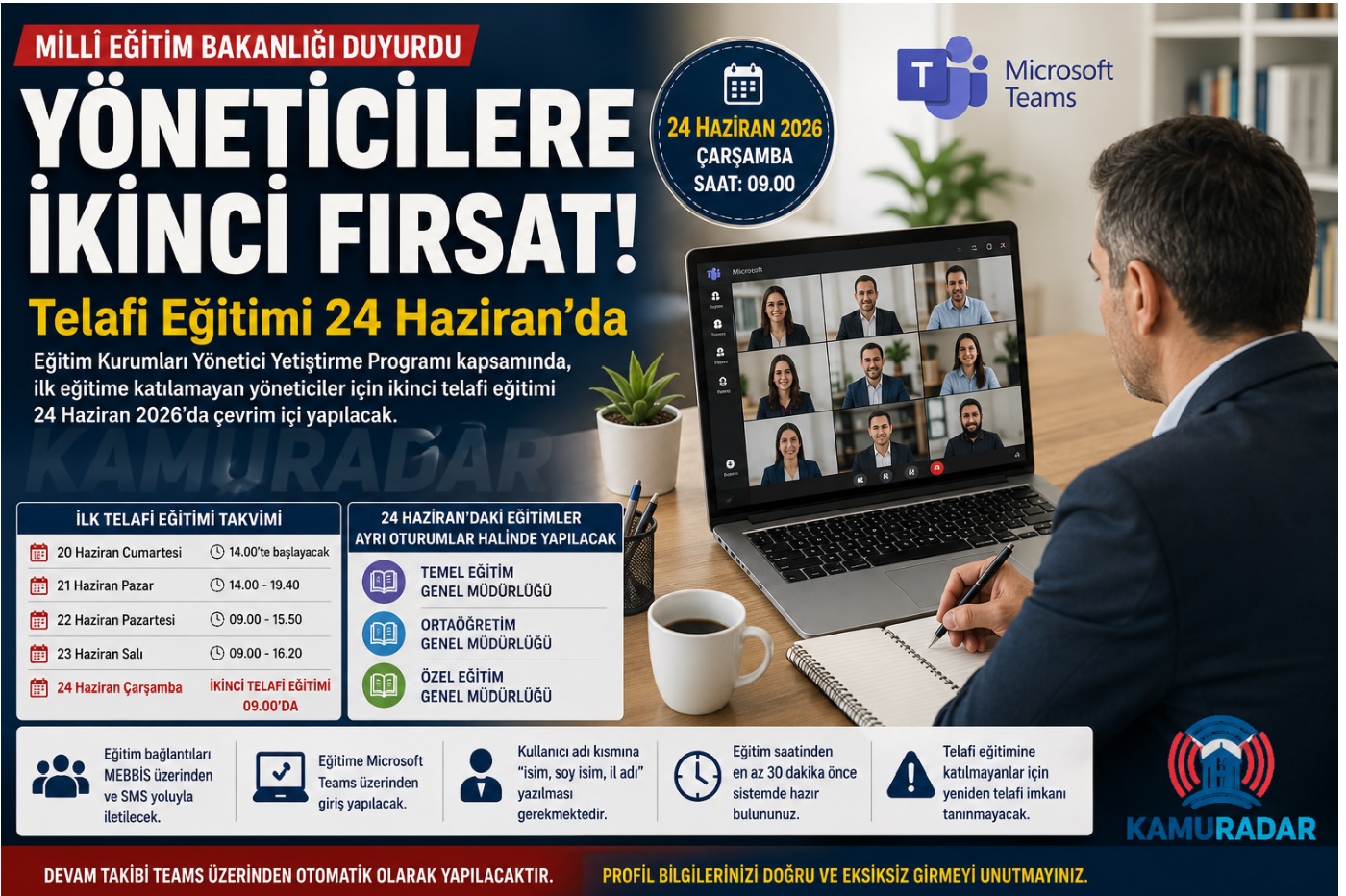 YÖNETİCİLERE İKİNCİ FIRSAT: TELAFİ EĞİTİMİ 24 HAZİRAN’DA