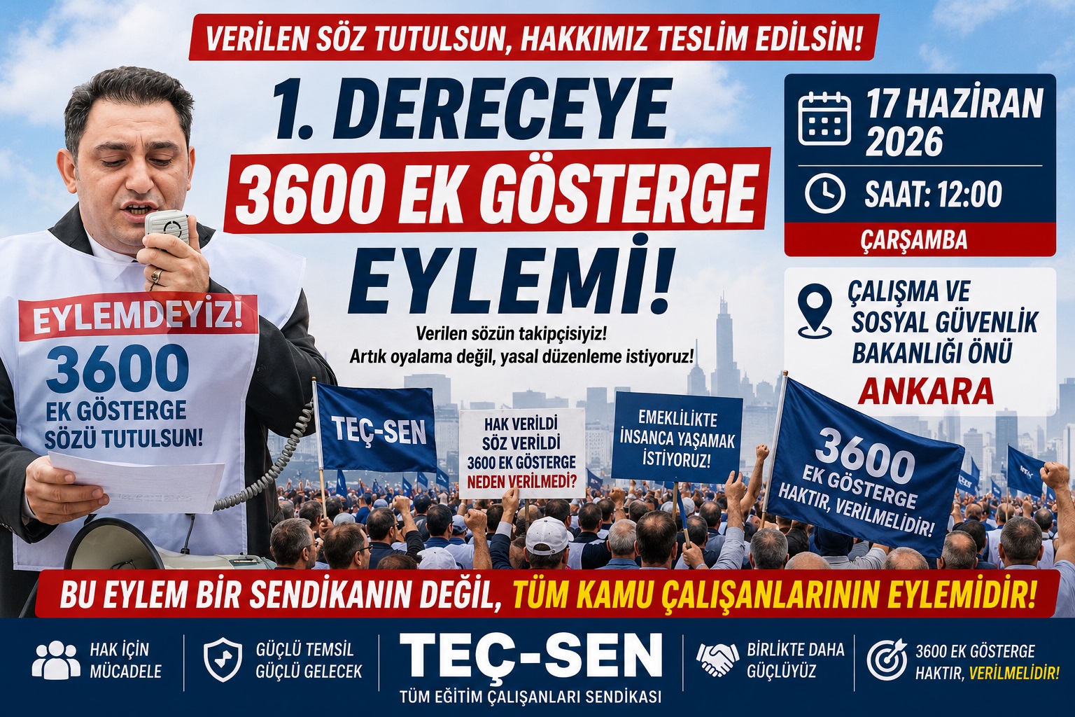 3600 EK GÖSTERGE İÇİN ANKARA’DA EYLEM ÇAĞRISI