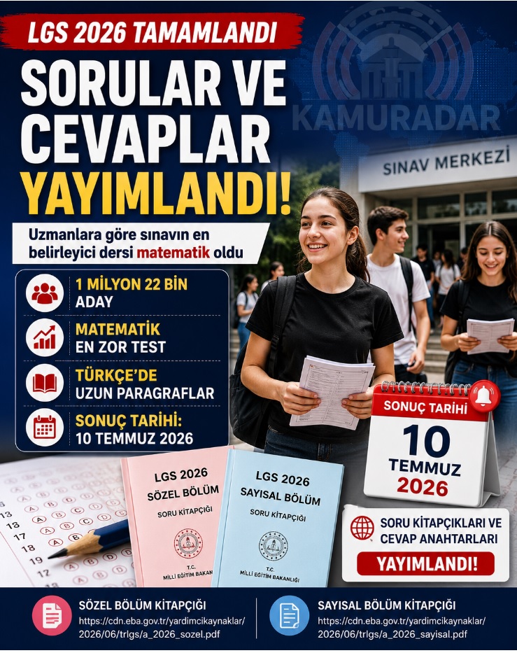 LGS SORULARI VE CEVAP ANAHTARLARI YAYIMLANDI: GÖZLER SONUÇ TARİHİNDE